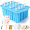Popsicle Molds Silicone BPA-Free – 12-Piece Popsicle Tray Set for Freezer, Homemade Ice Cream Popsicle Molds, Large Ice Pop Maker Set, Reusable Ice Lolly Molds with 100 Popsicle Sticks (Blue)